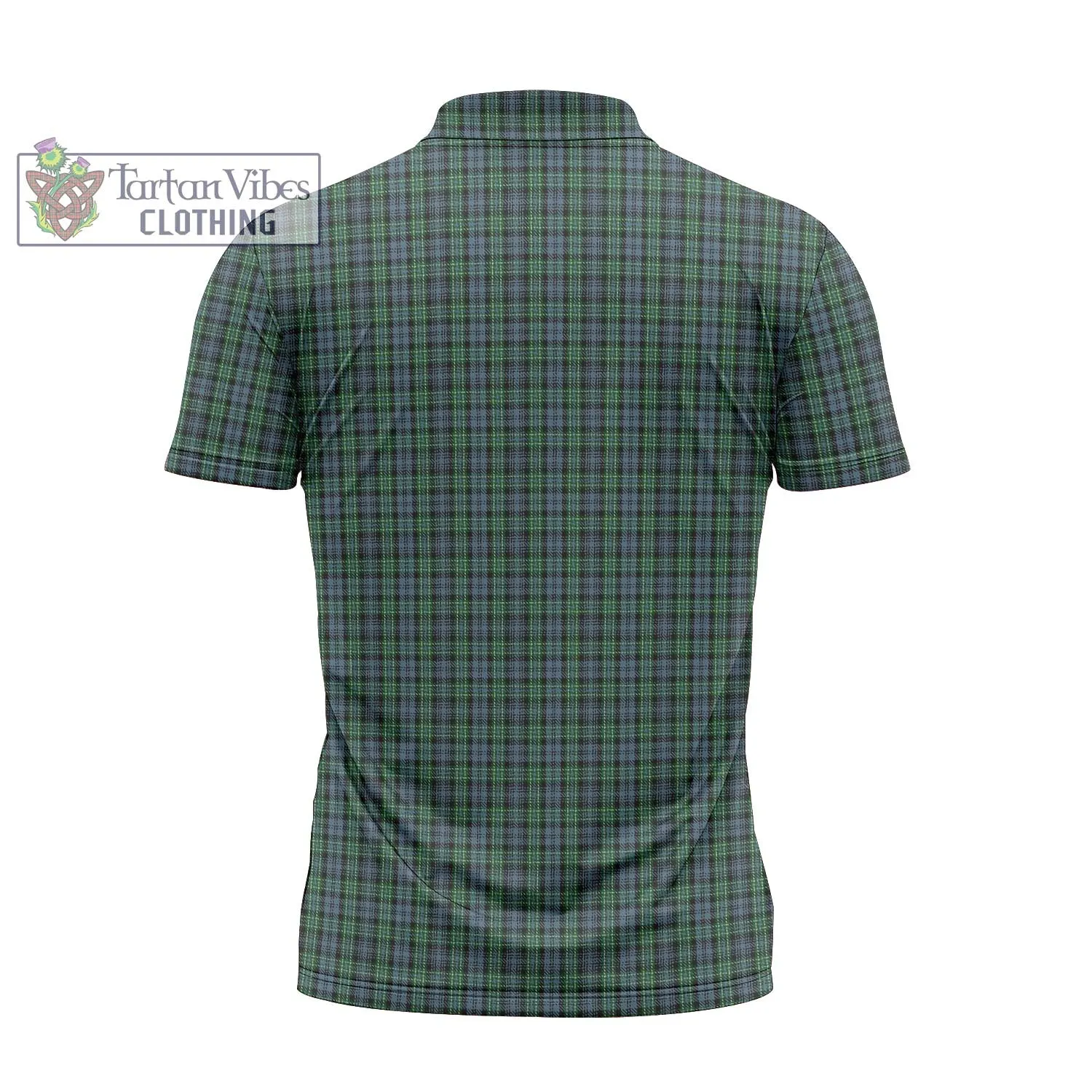 Arbuthnot Tartan Zipper Polo Shirt with Family Crest