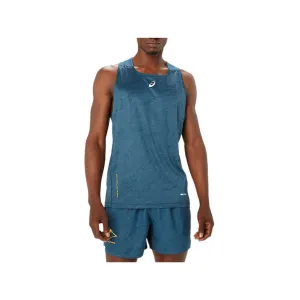 Asics Fujitrail Singlet Blue Sleeveless Shirt