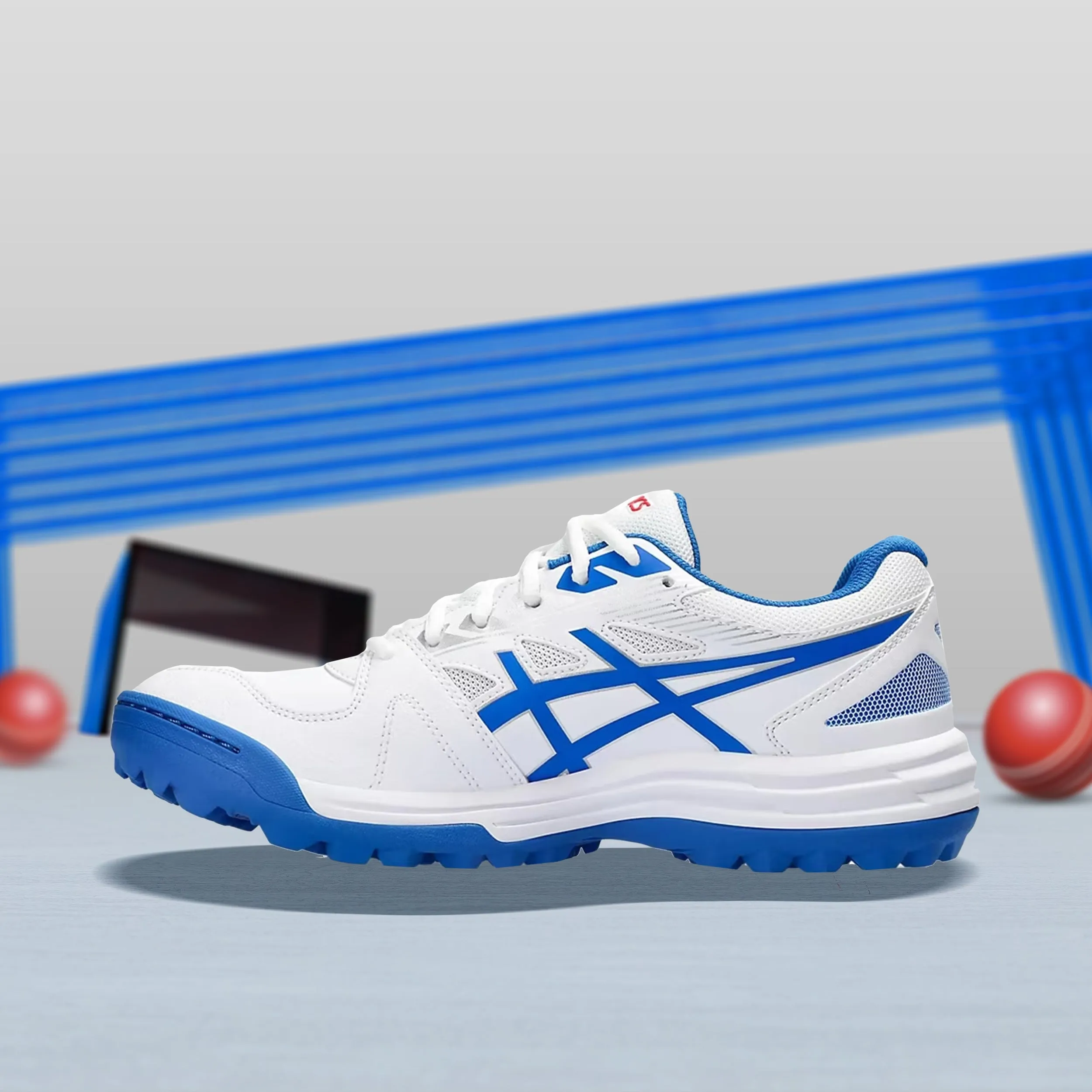 Asics Gel Lethal Field Men's Cricket Shoes (White/ Tuna Blue) - DOD