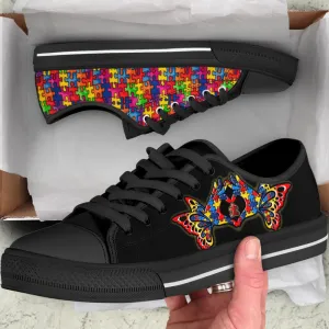 Autism Awareness Canvas Low Top Shoes, Low Top Sneaker, Low Top Canvas Shoes