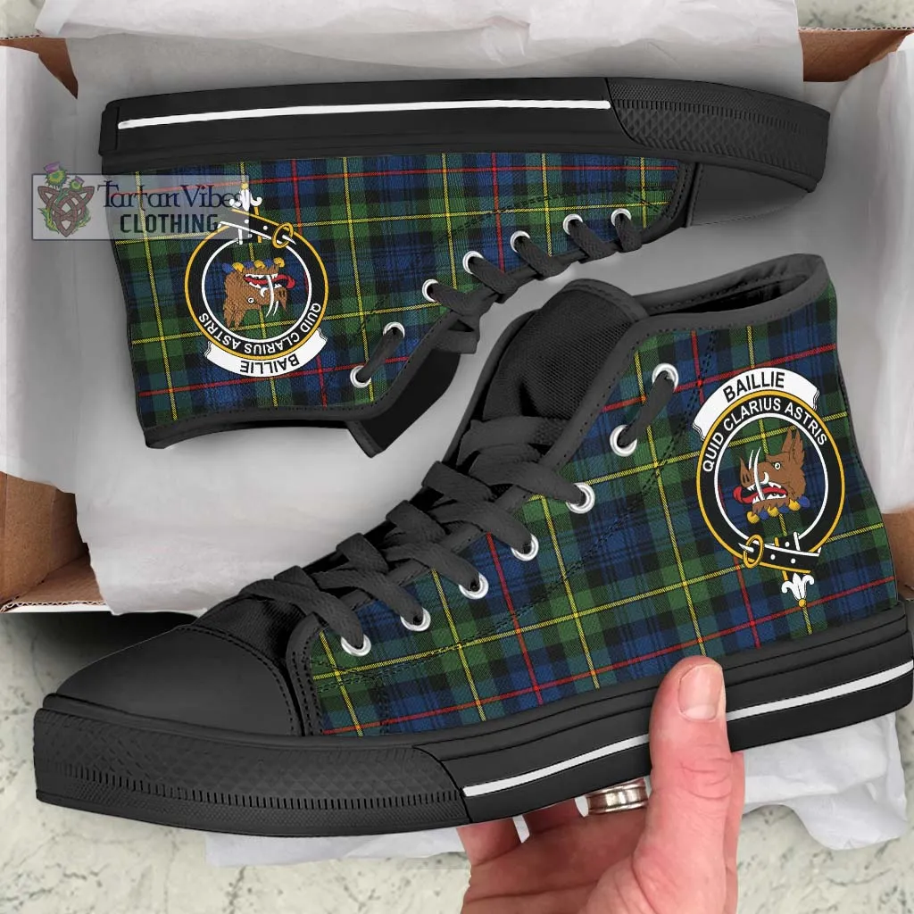 Baillie (Bailey) Tartan High Top Shoes with Family Crest