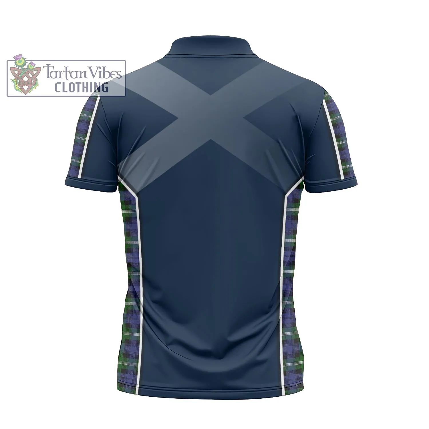 Baillie (Bailey) Tartan Zipper Polo Shirt with Family Crest and Scottish Thistle Vibes Sport Style