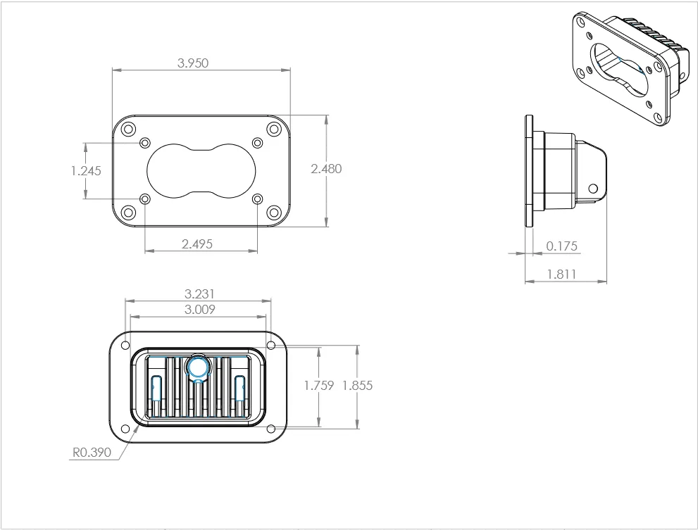 Baja Designs S2 Sport LED Light - Black Flush Mount