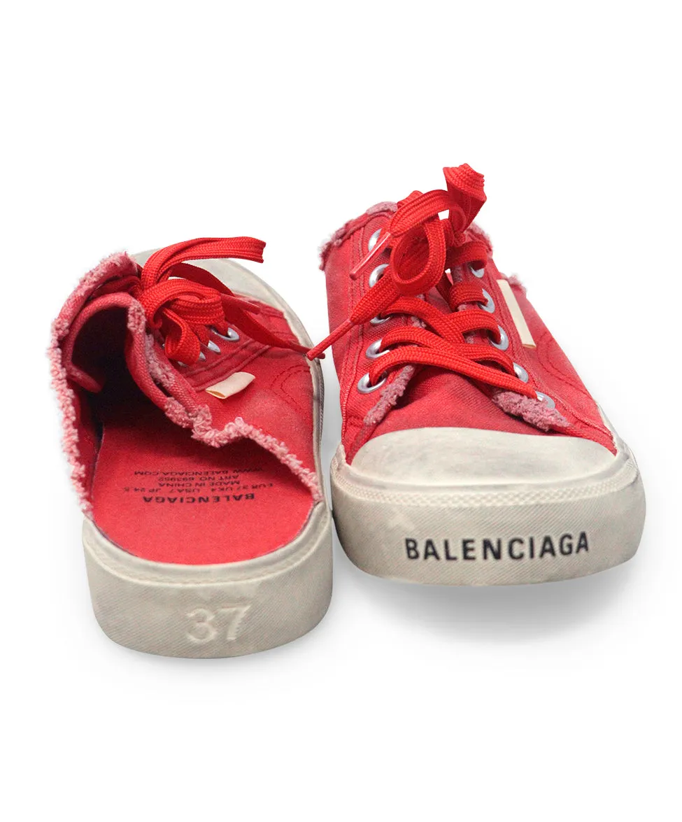 Balenciaga Red Canvas Sneakers sz 7