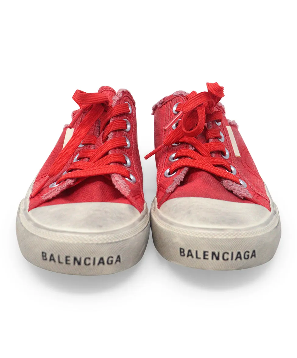 Balenciaga Red Canvas Sneakers sz 7