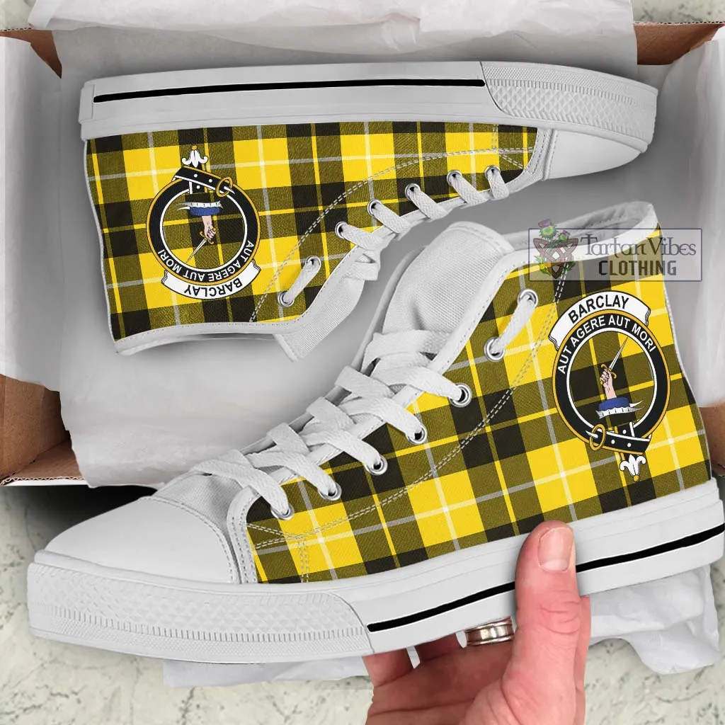 Barclay Dress Modern Tartan High Top Shoes with Family Crest