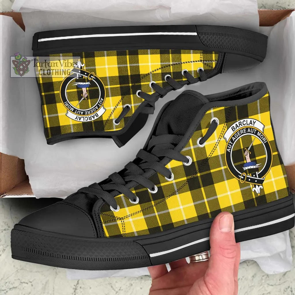 Barclay Dress Modern Tartan High Top Shoes with Family Crest