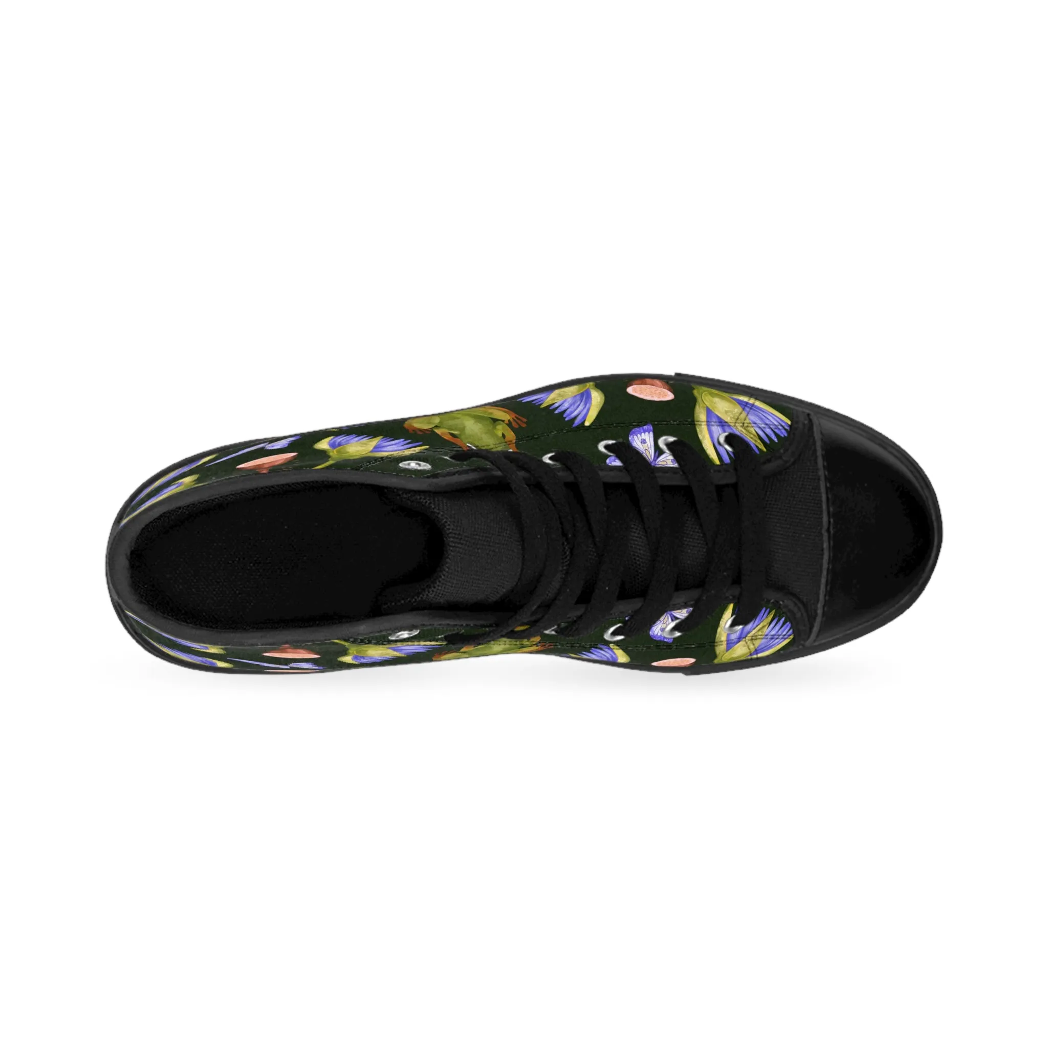 Beautiful Floral and Frog Women's Classic Sneakers