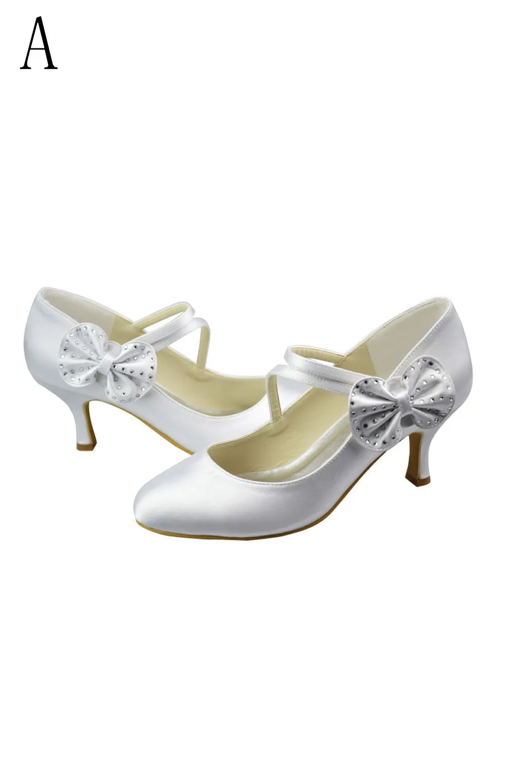 Beautiful Handmade Cheap Wedding Shoes With Bow And Strap S29