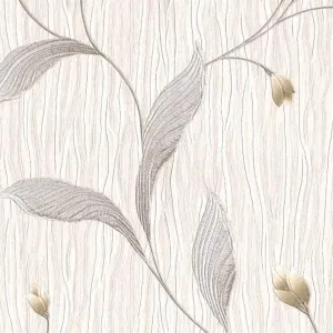 Belgravia Tiffany Platinum Motif Beige/Silver Wallpaper - 161