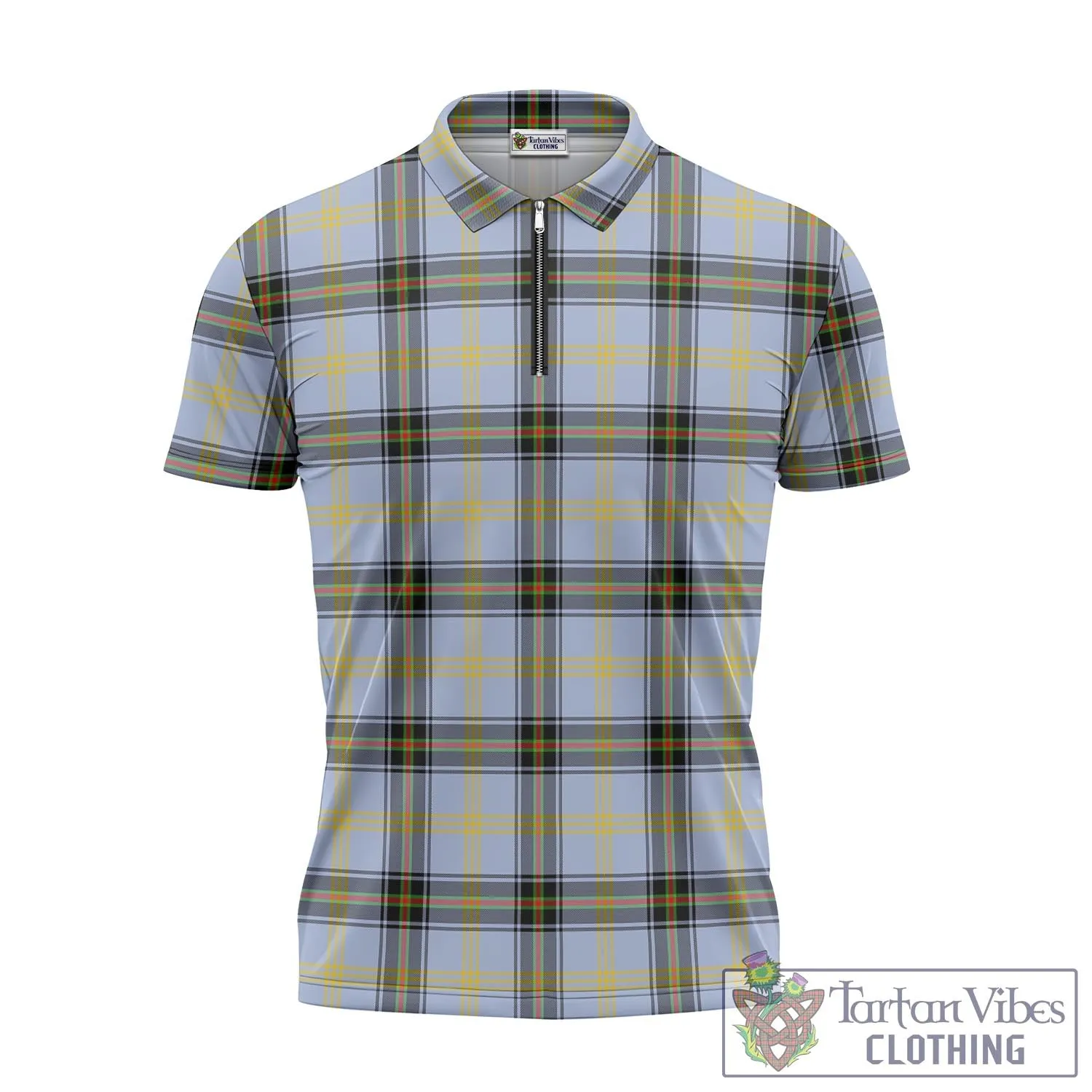 Bell Tartan Zipper Polo Shirt