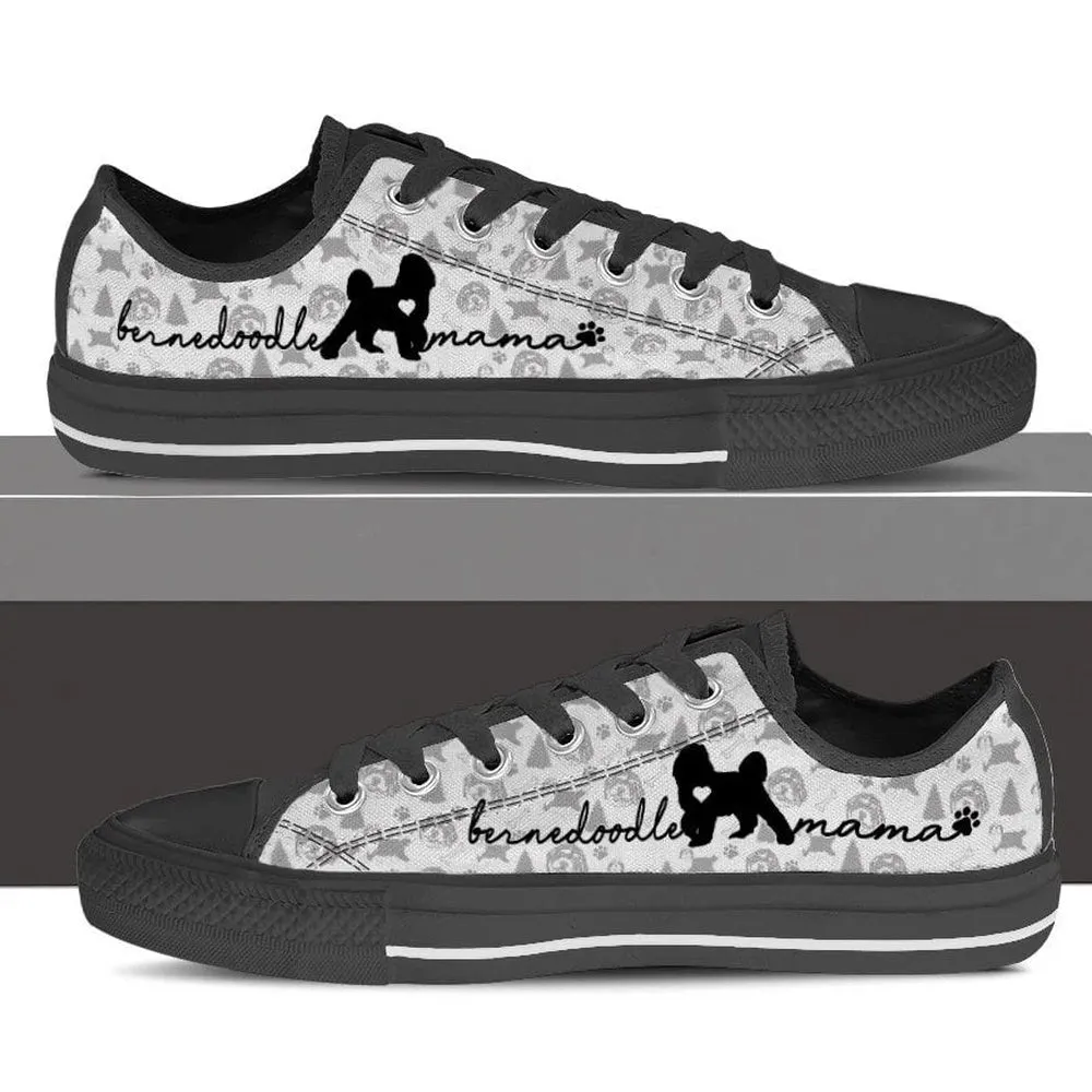 Bernedoodle Low Top Shoes, Dog Printed Shoes, Canvas Shoes For Men, Women