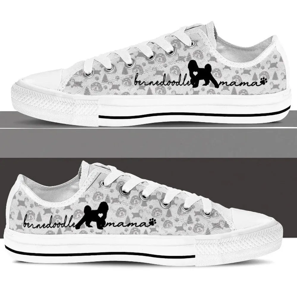 Bernedoodle Low Top Shoes, Dog Printed Shoes, Canvas Shoes For Men, Women