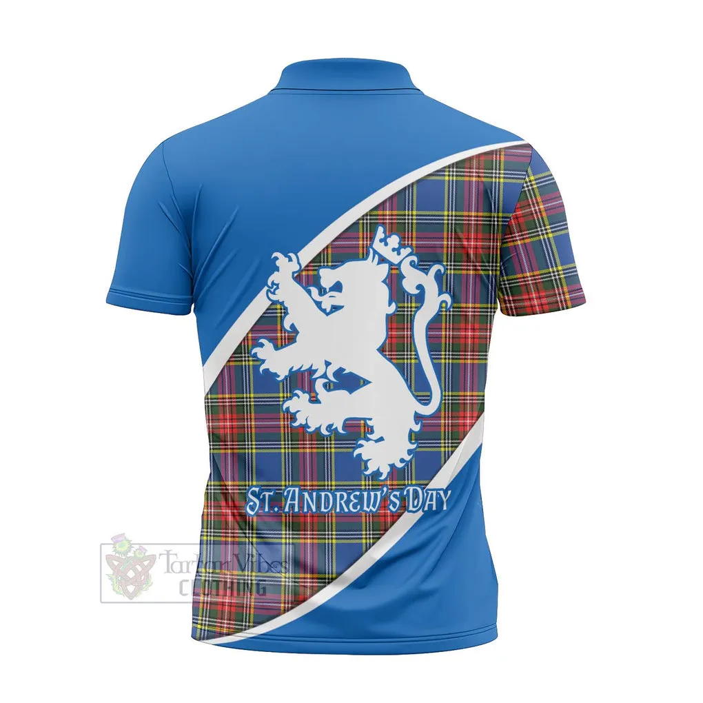 Bethune Family Crest Tartan Zipper Polo Shirt Celebrate Saint Andrew's Day in Style