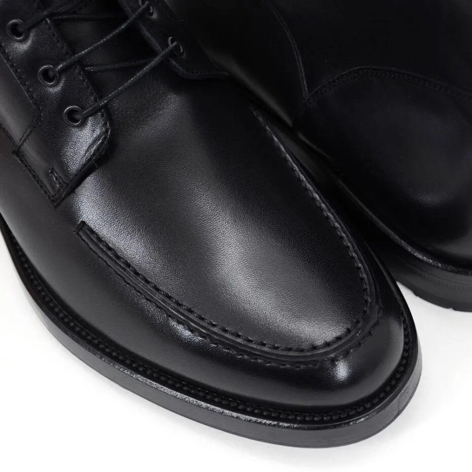 Black Baldwin Leather Lace Derby Boots Shoes