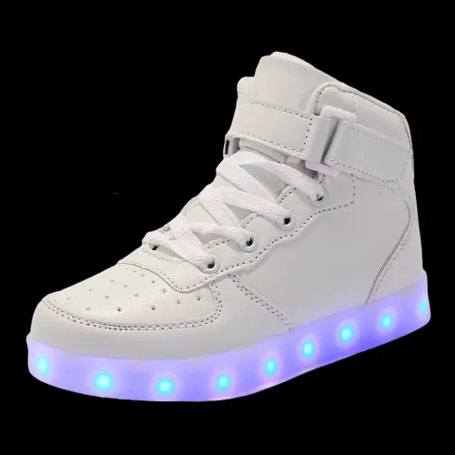 Black White Blue Gold Silver Color Led Shoes High Top With Remote | Light Up Shoes For Men And Women | Led Shoes For Adults