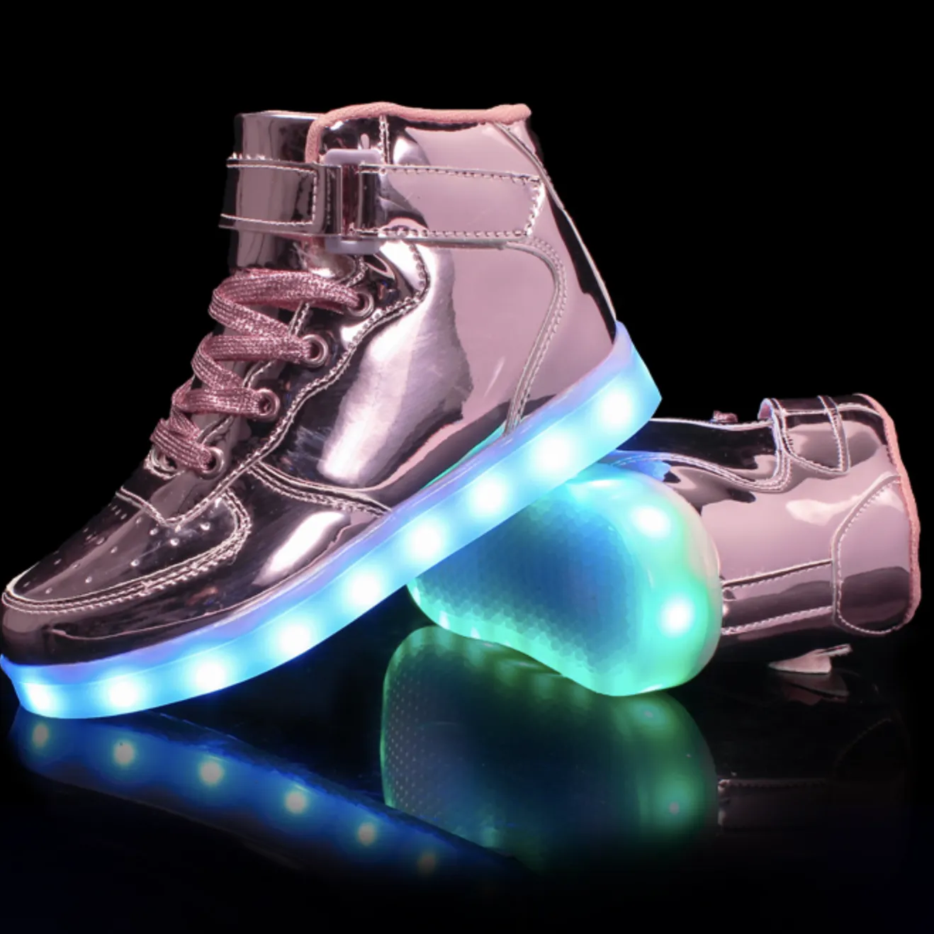 Black White Blue Gold Silver Color Led Shoes High Top With Remote | Light Up Shoes For Men And Women | Led Shoes For Adults