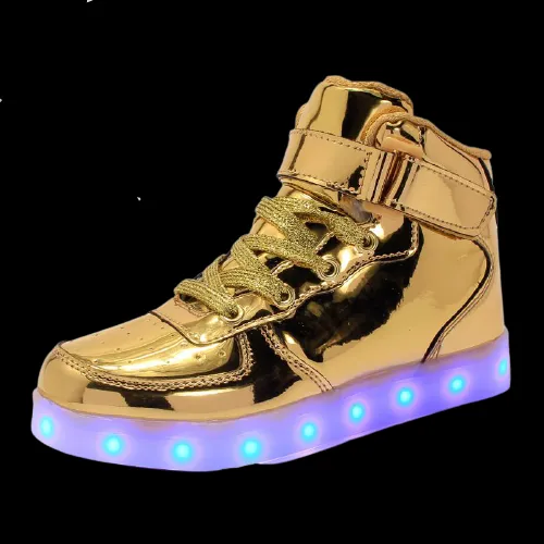 Black White Blue Gold Silver Color Led Shoes High Top With Remote | Light Up Shoes For Men And Women | Led Shoes For Adults