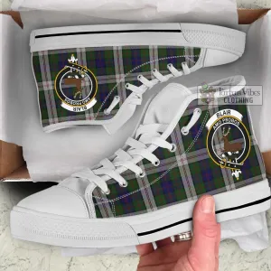 Blair Dress Tartan High Top Shoes with Family Crest