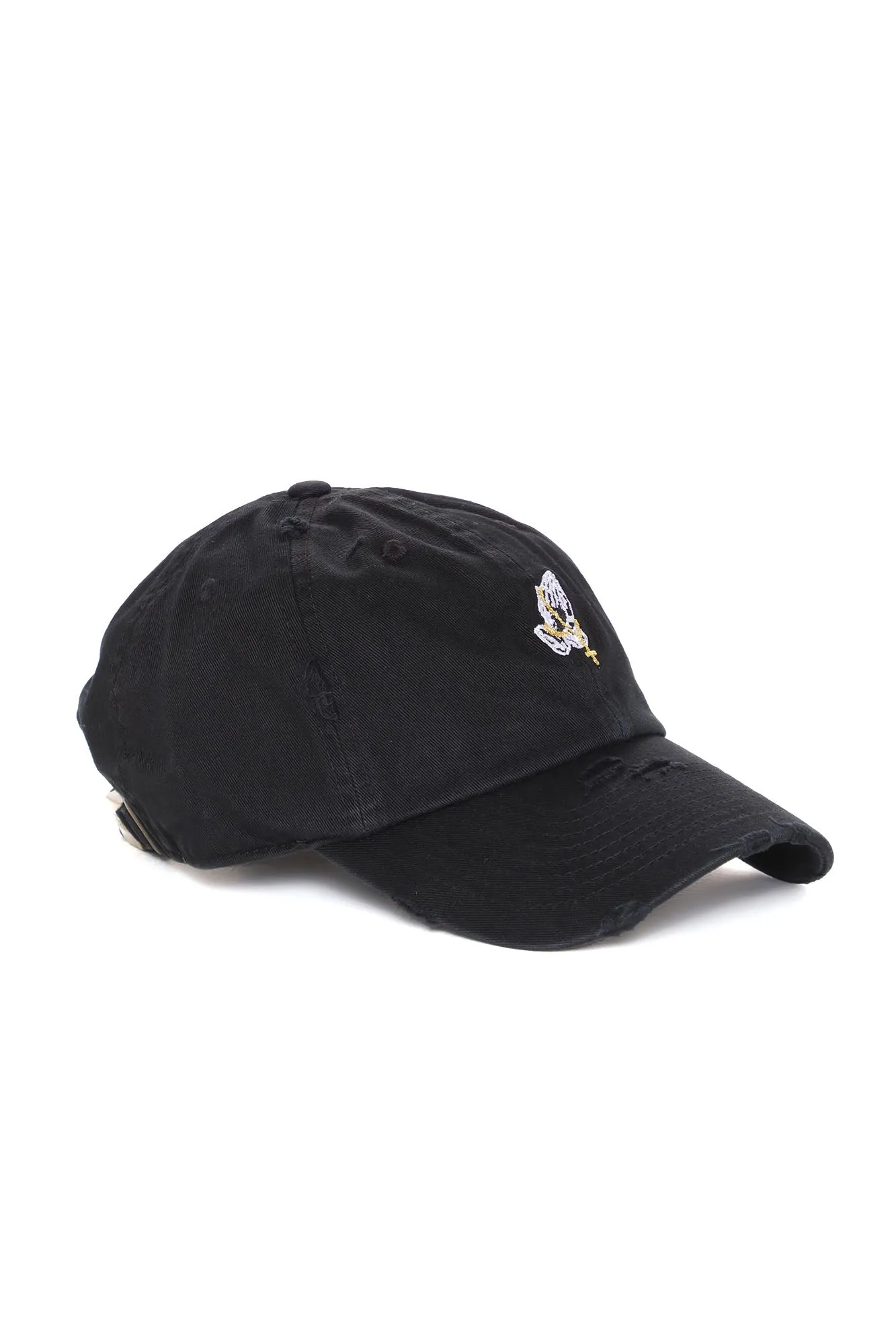 Bless Up Distressed Dad Hat - Black