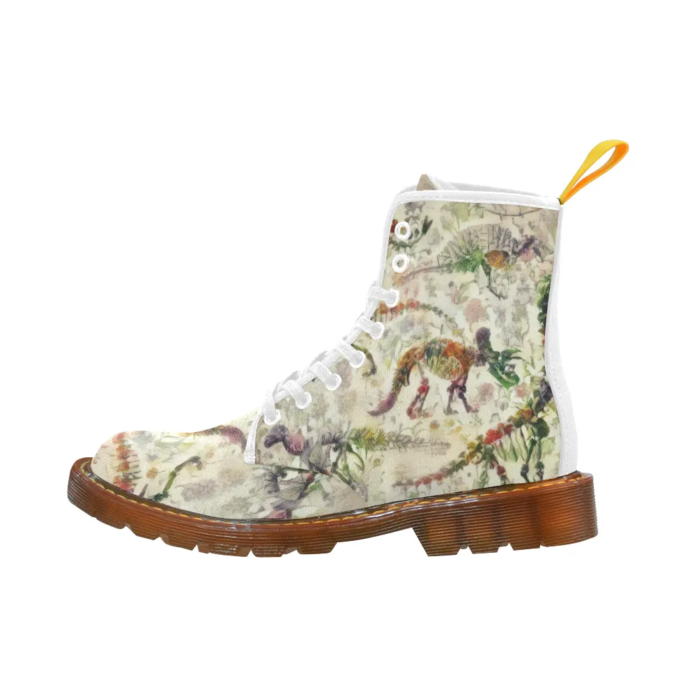 Bones In Bloom Women's Lace Up Canvas Boots