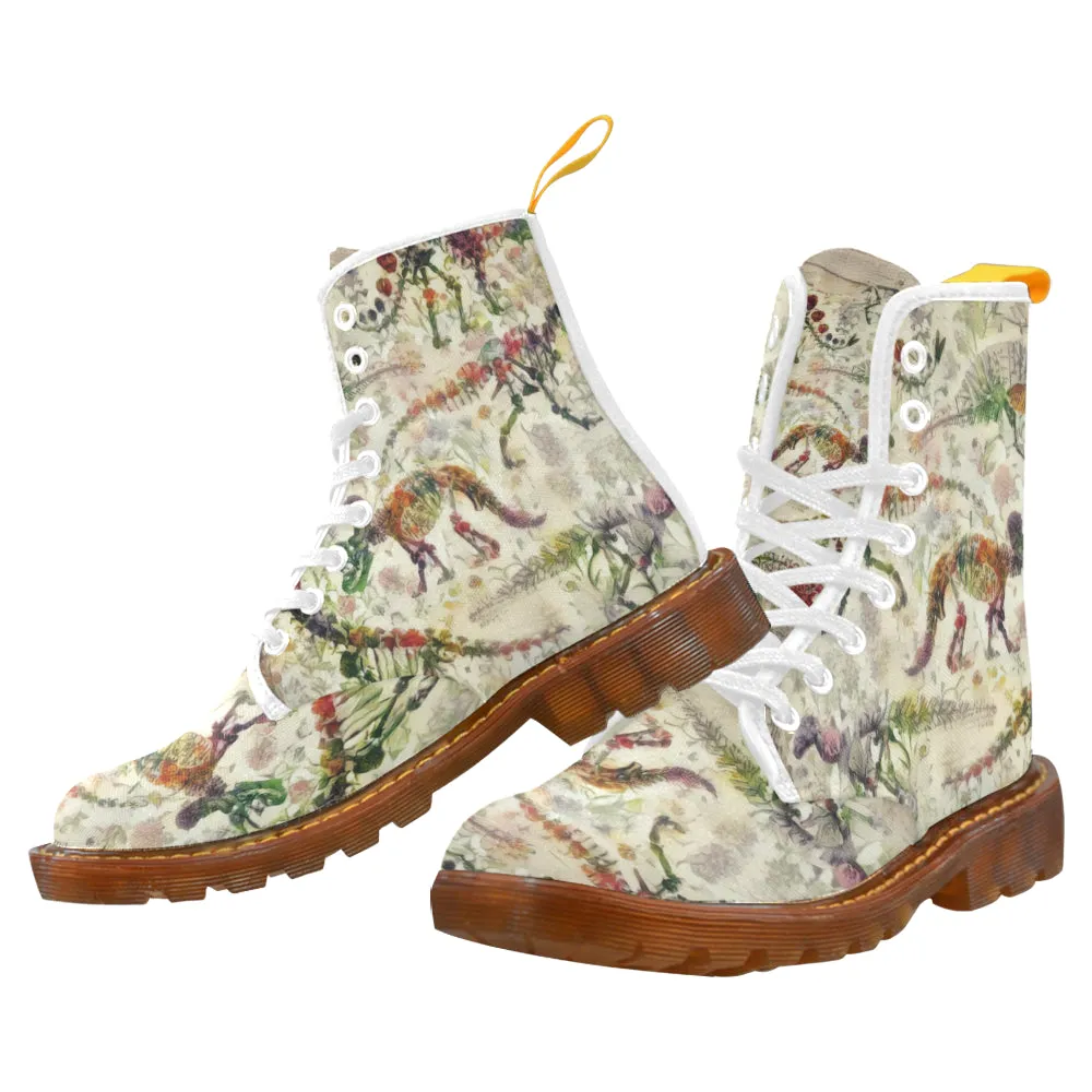 Bones In Bloom Women's Lace Up Canvas Boots