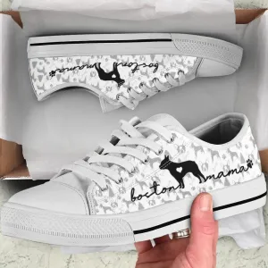 Boston Terrier Low Top Shoes, Dog Printed Shoes, Canvas Shoes For Men, Women