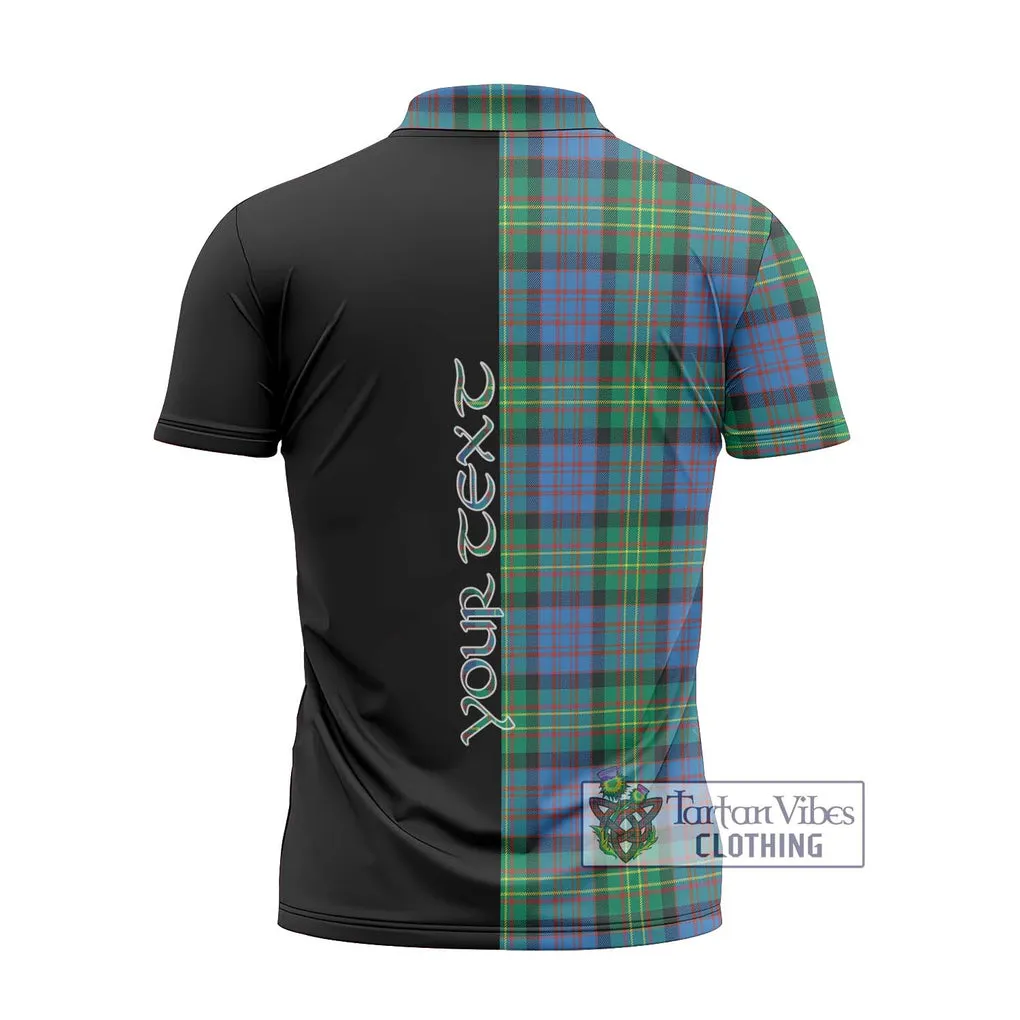 Bowie Ancient Tartan Zipper Polo Shirt with Family Crest and Half Of Me Style