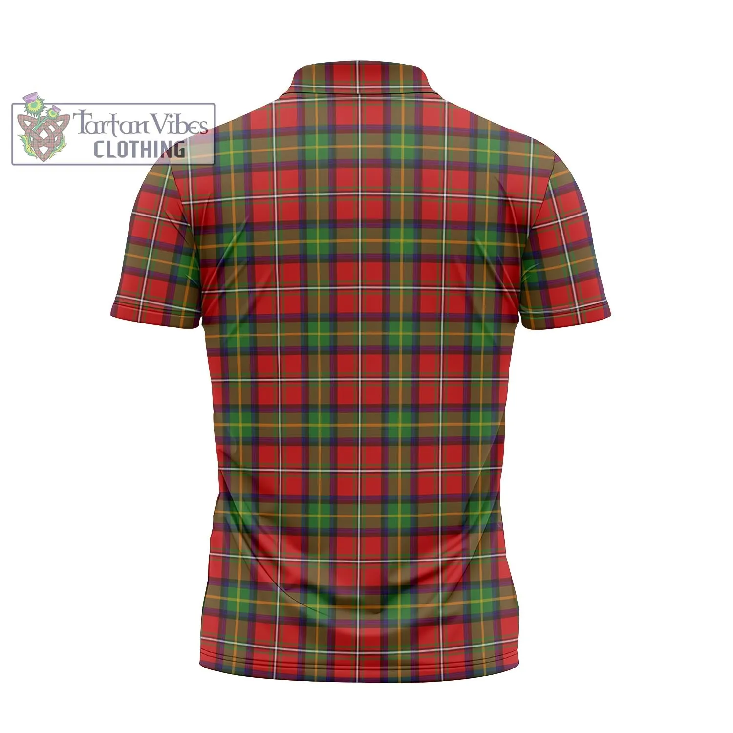 Boyd Tartan Zipper Polo Shirt with Family Crest