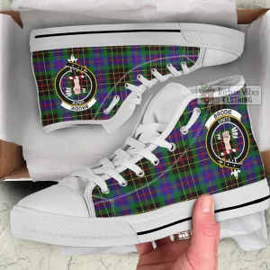 Brodie Hunting Modern Tartan High Top Shoes with Family Crest