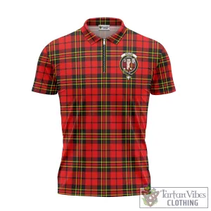 Brodie Modern Tartan Zipper Polo Shirt with Family Crest