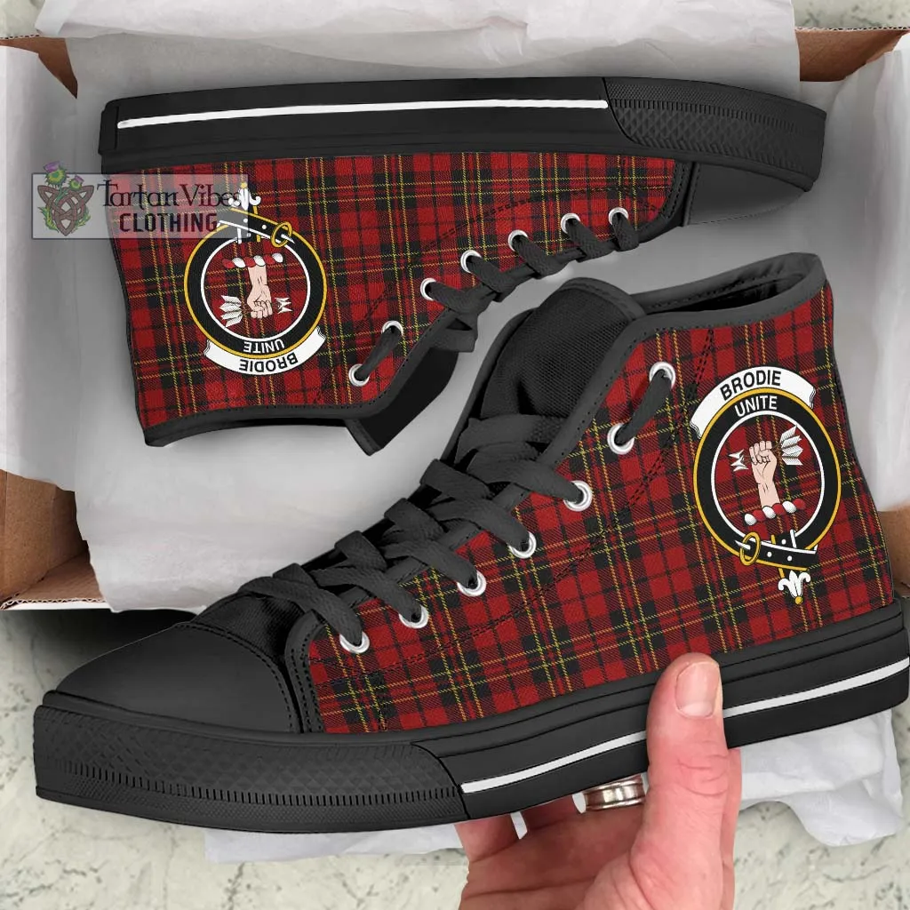 Brodie Tartan High Top Shoes with Family Crest