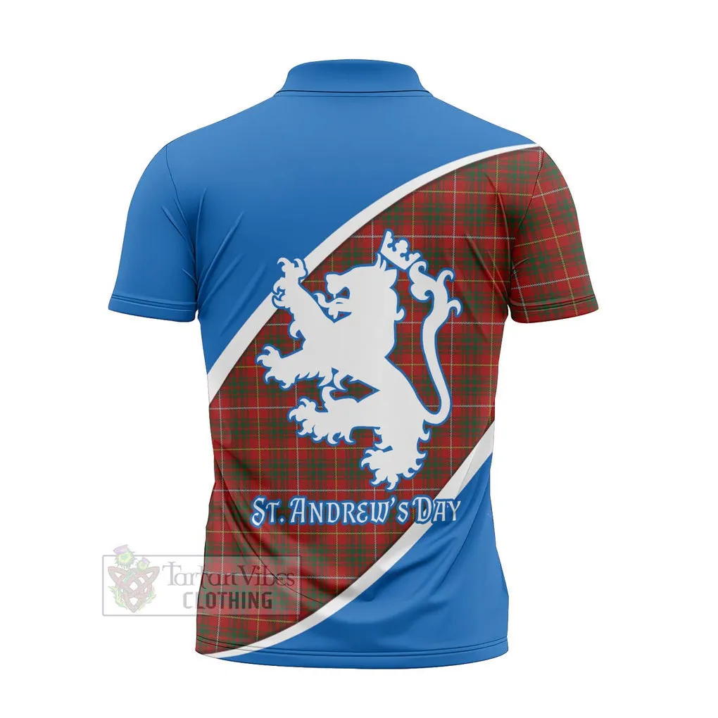 Bruce Family Crest Tartan Zipper Polo Shirt Celebrate Saint Andrew's Day in Style