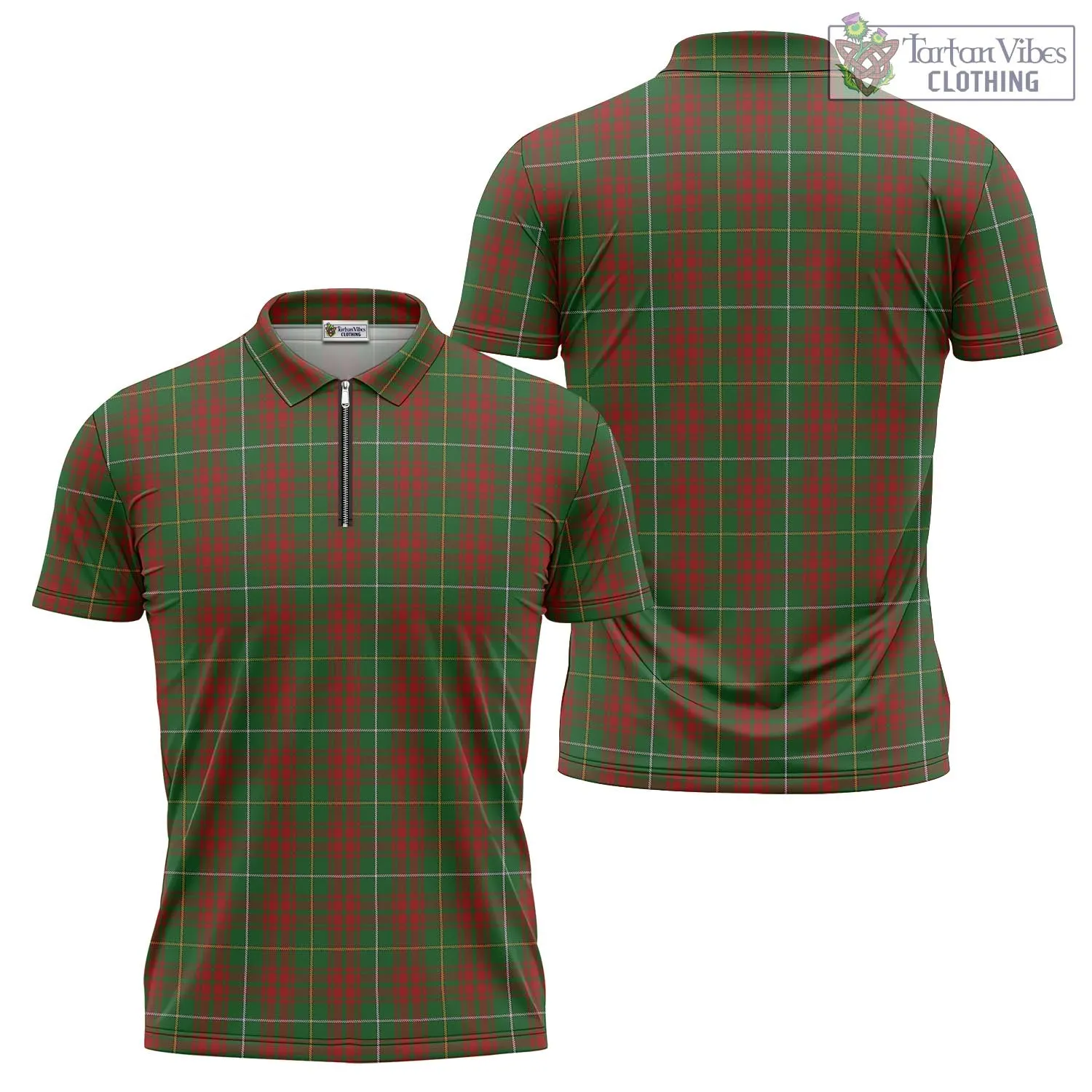 Bruce Hunting Tartan Zipper Polo Shirt