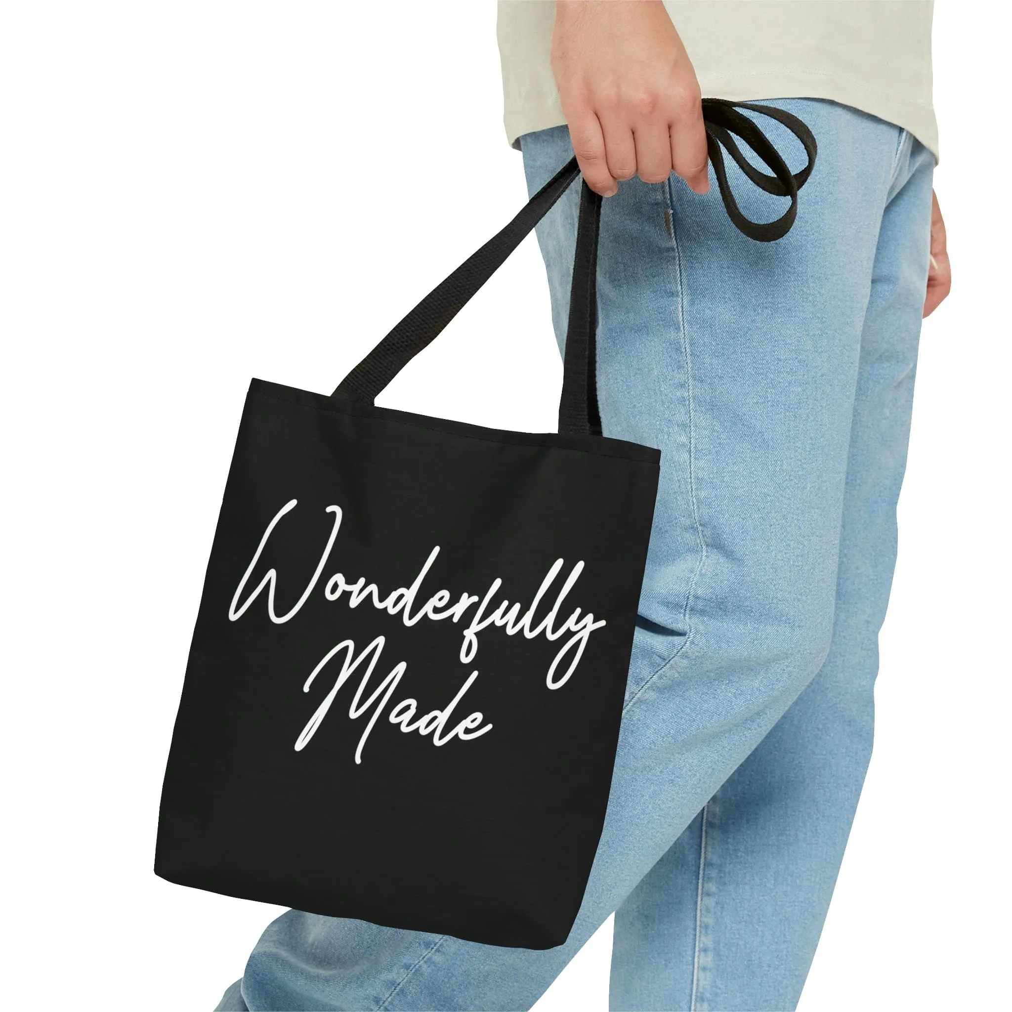 Canvas Tote Bag, Wonderfully Made, Affirmation Inspiration