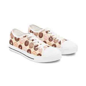 Chocolate Donut Women's Low Top Sneakers