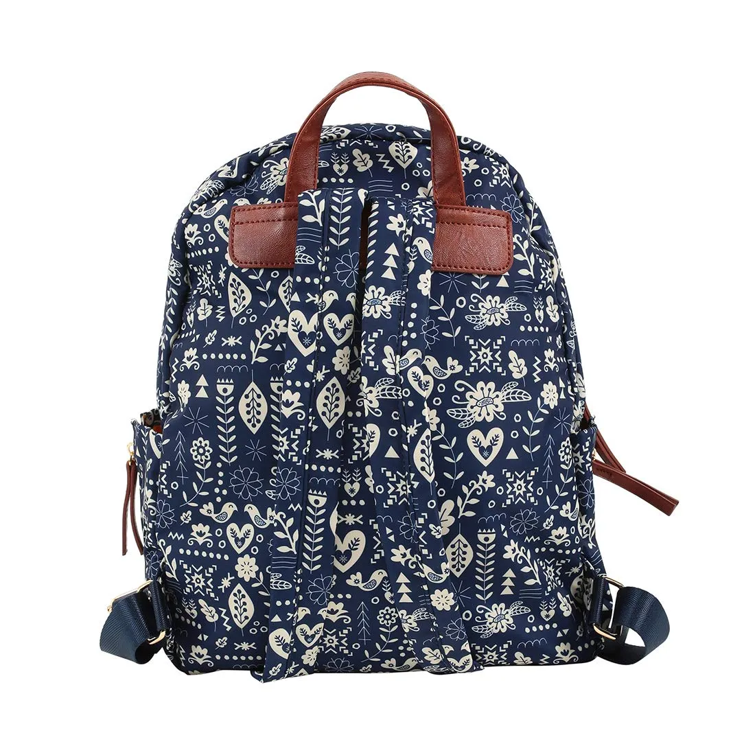 Chumbak Women's Backpack (Frosted Flowers, Navy)