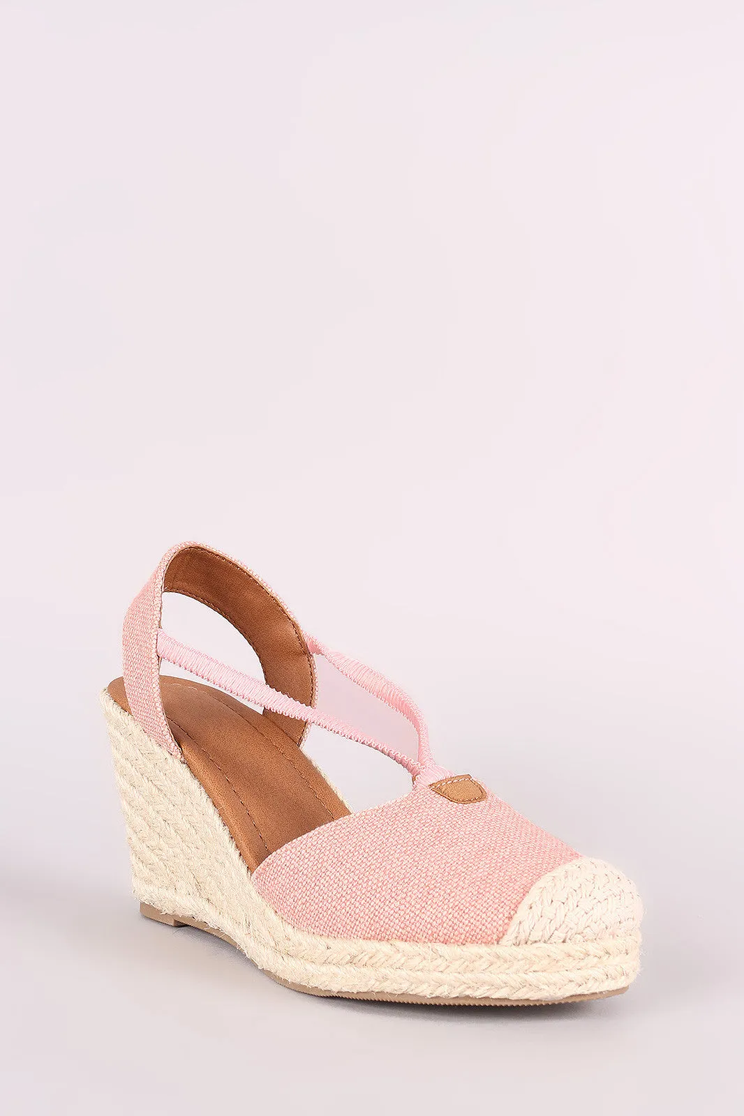 City Classified Canvas Round Toe Espadrille Platform Wedge