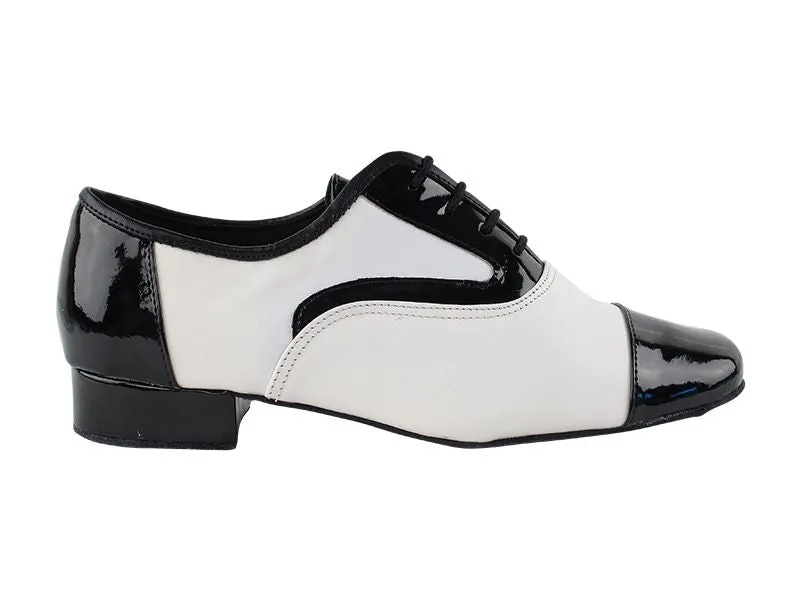 Classic Series Mens Black Patent & White Leather