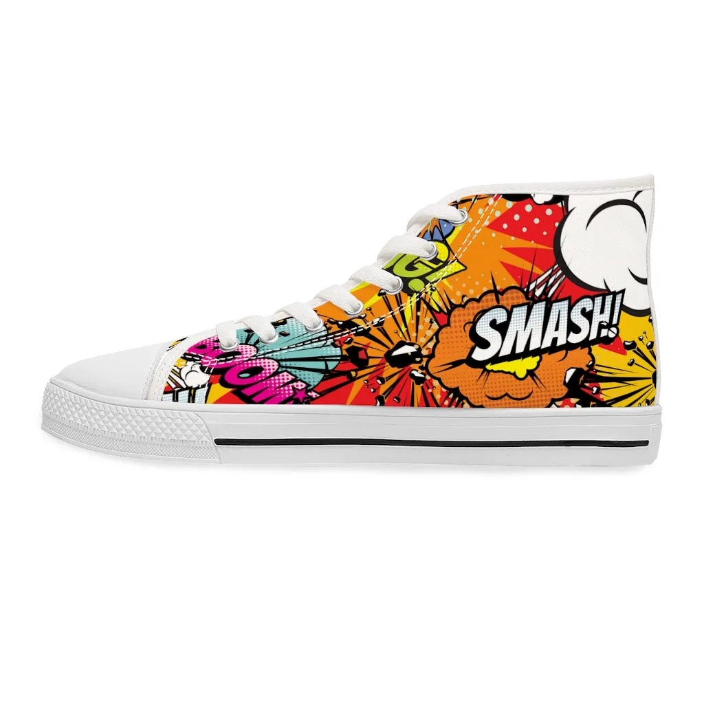 Comic book style Women's High Top Sneakers