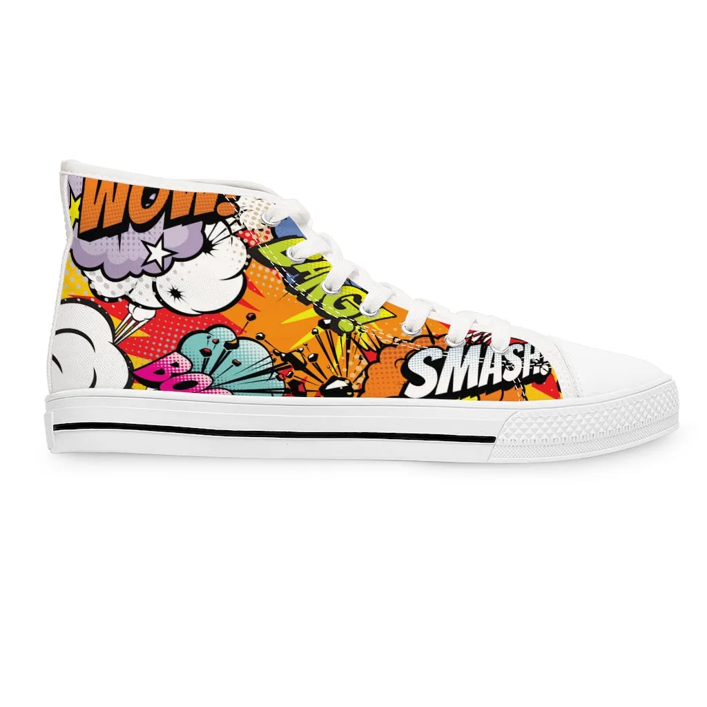 Comic book style Women's High Top Sneakers