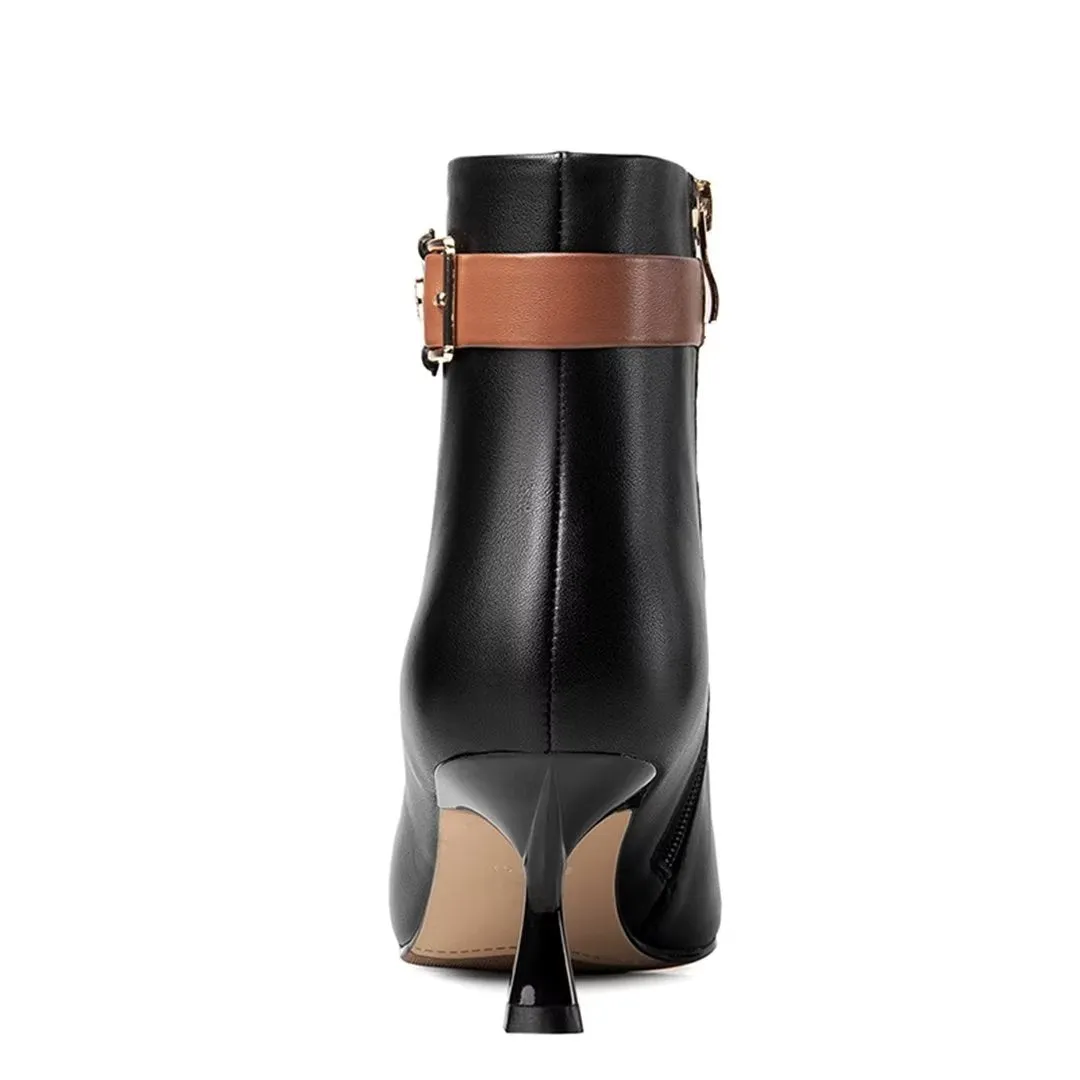 CowHide Chic Pointed-Toe Luxury Winter Boots