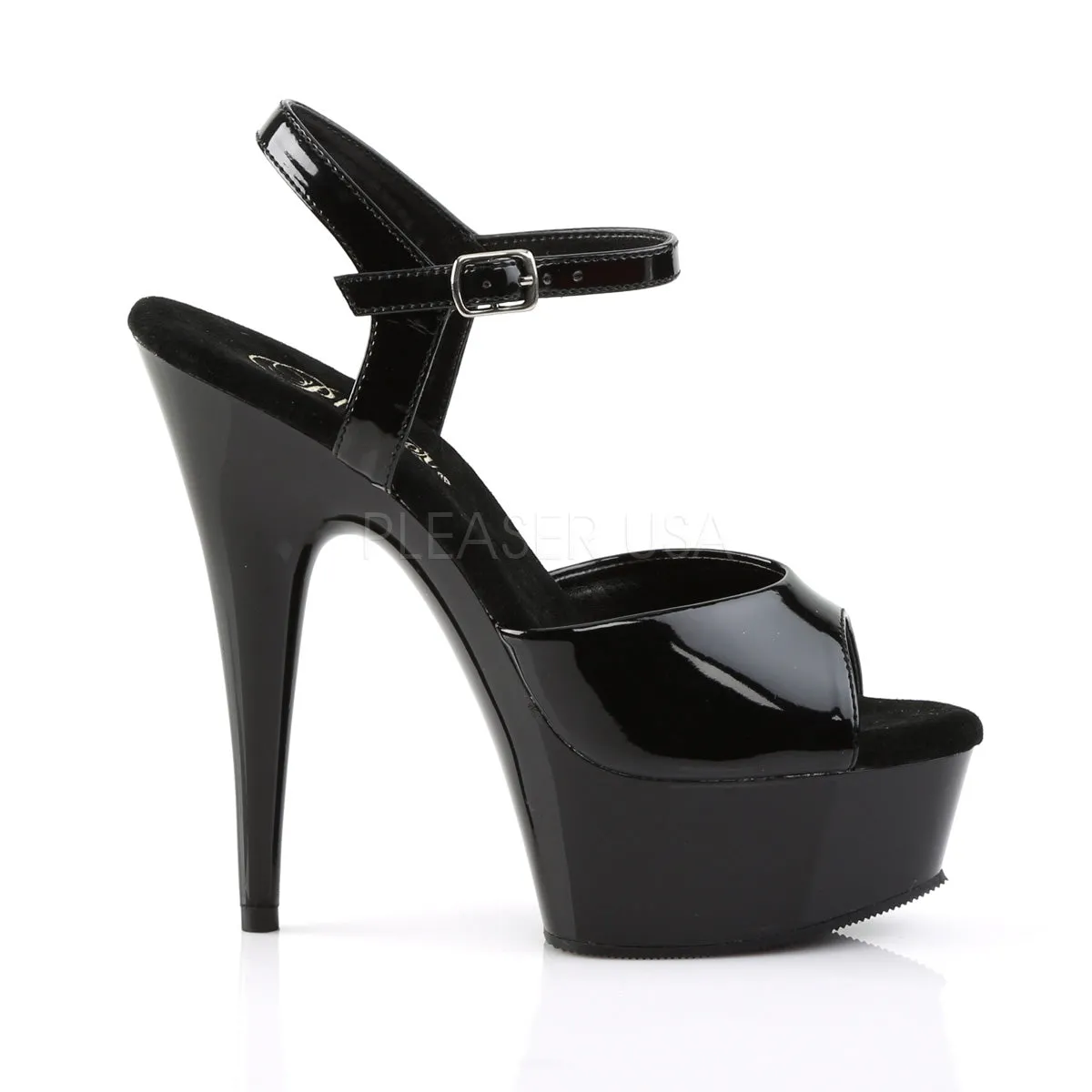 Delight-609 Black PA Platform Sandals