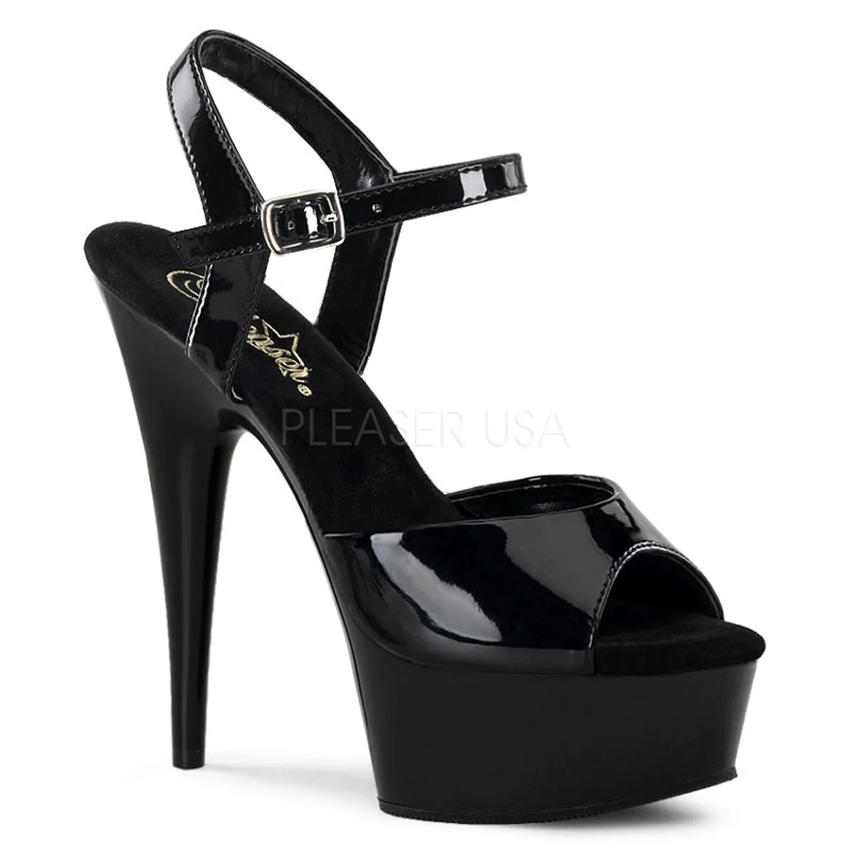 Delight-609 Black PA Platform Sandals