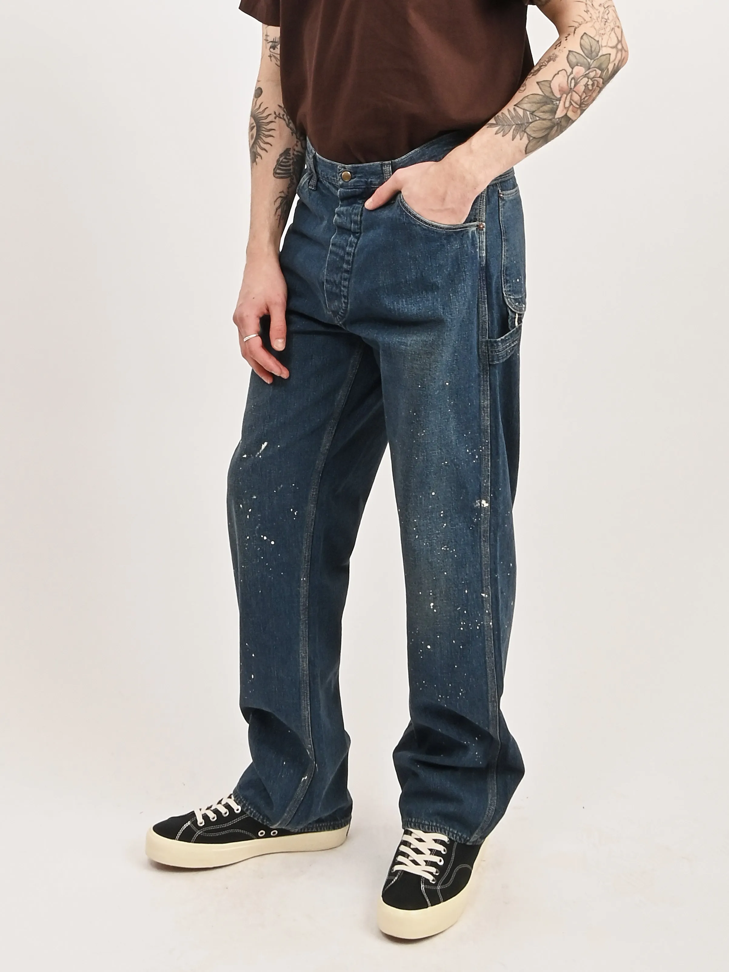 Denim Used Wash Painter Pants w/ Paint