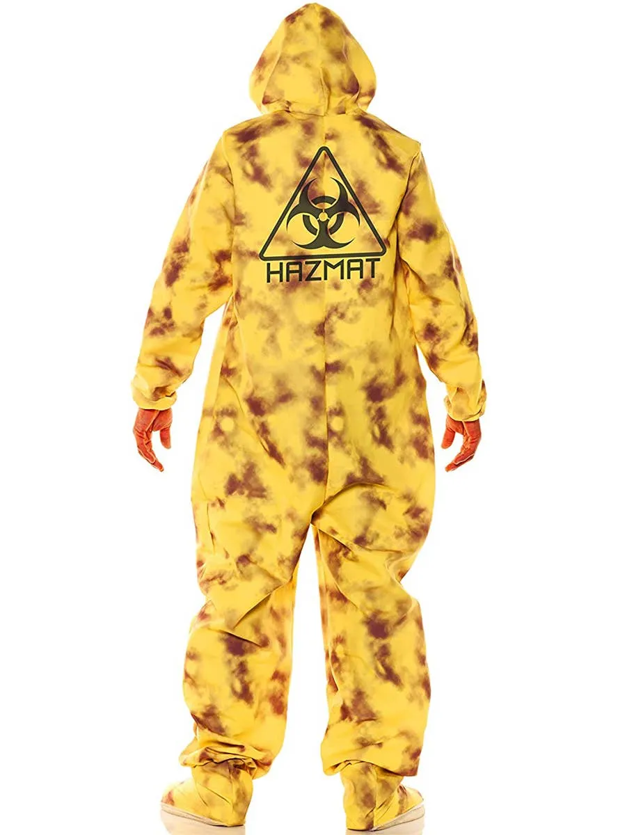 Dirty Yellow Hazmat Suit Mens Plus Size Halloween Costume