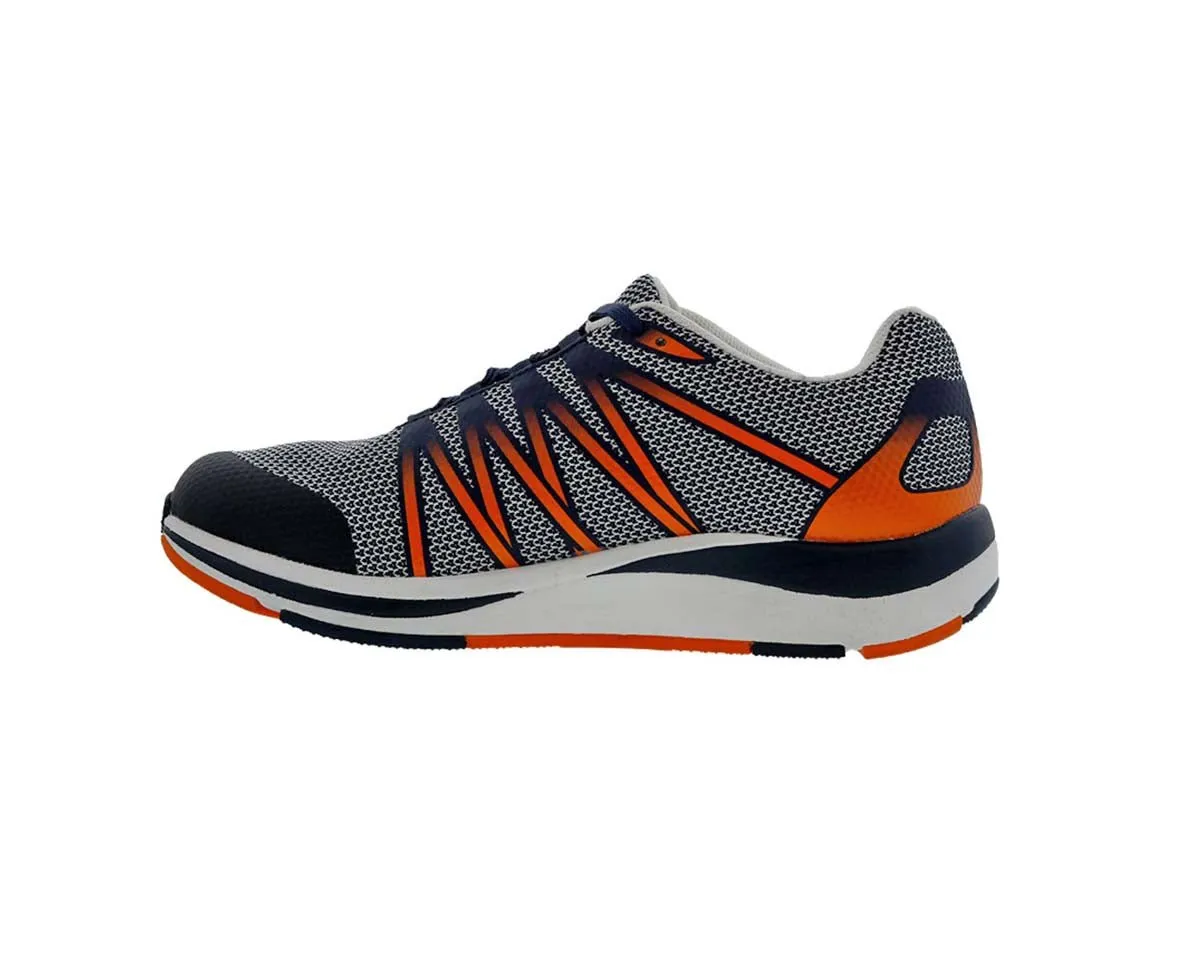 Drew Player Men Athletic Shoe In Navy/orange Mesh Combo