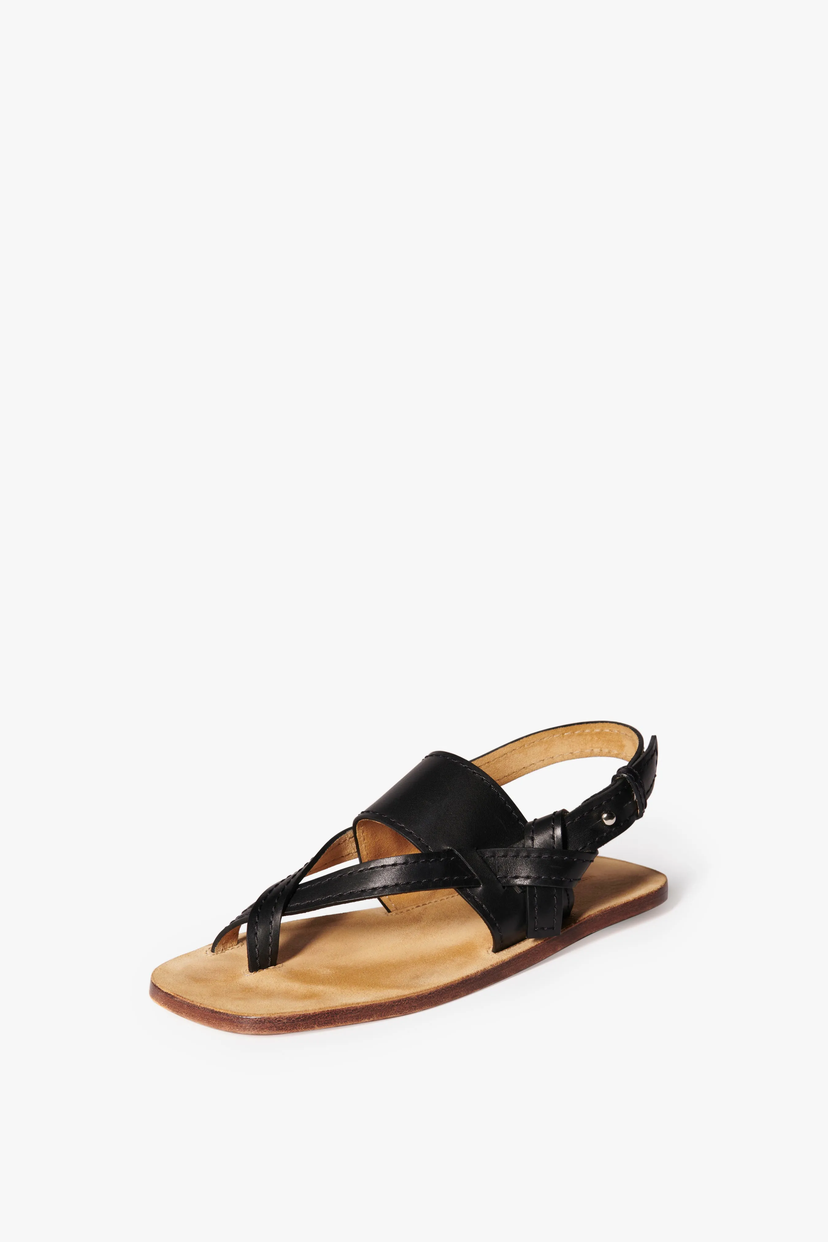 Eve Flat Sandal in Black