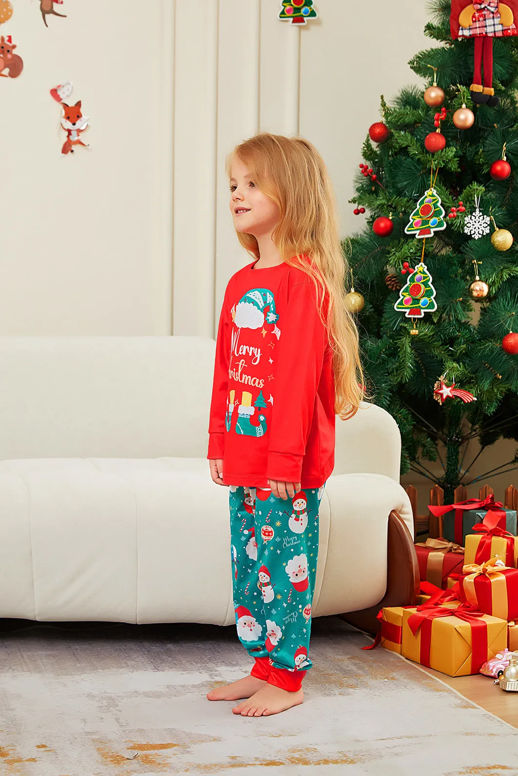 Family Parent-Child Christmas Shoes Santa Claus Pajamas Set