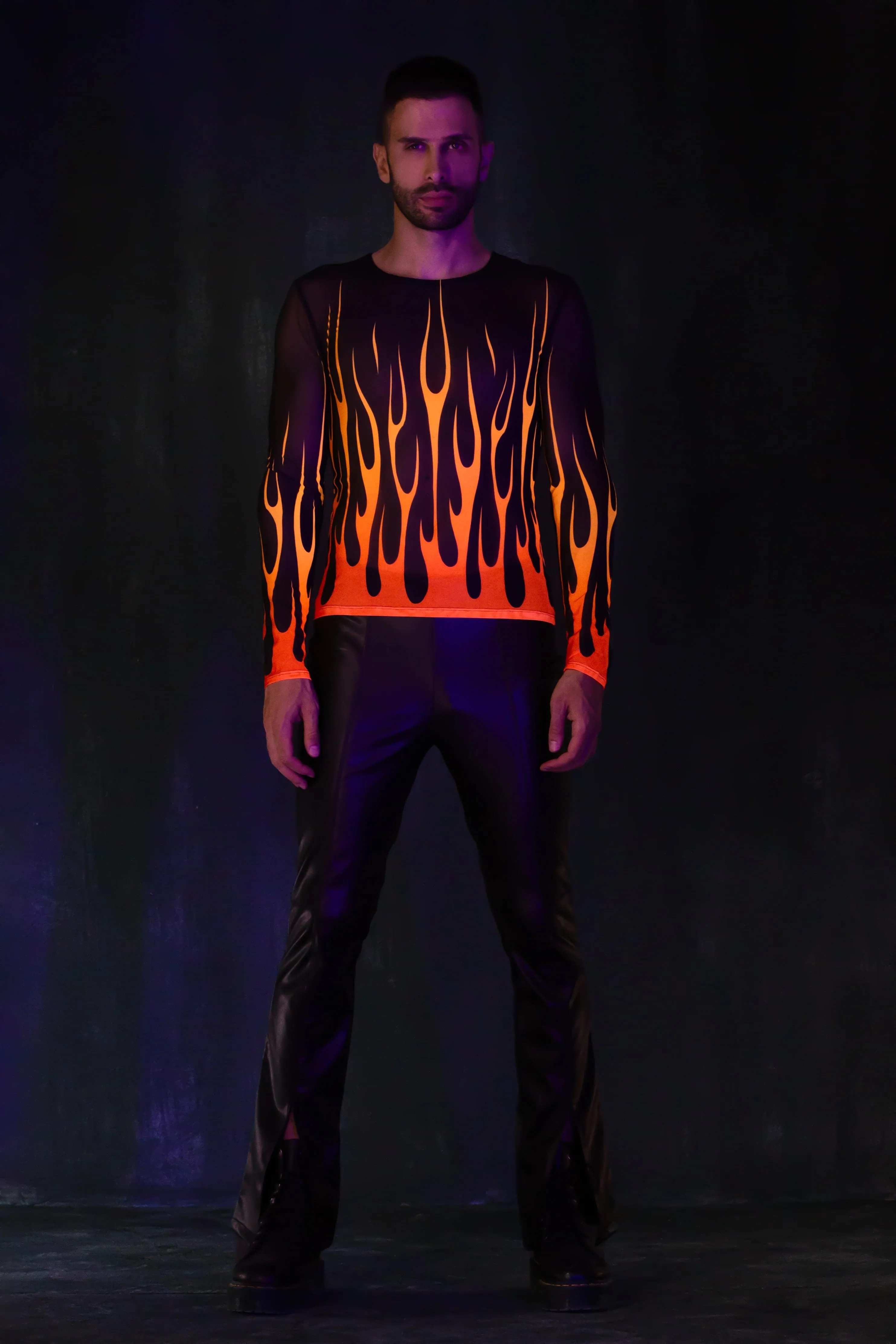 Firestarter Red Male Mesh Top